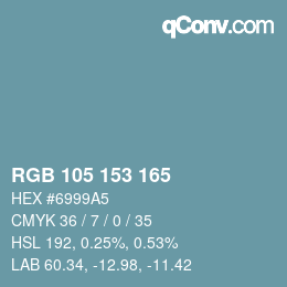 Code couleur: RGB 105 153 165 | qconv.com
