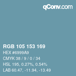 Color code: RGB 105 153 169 | qconv.com