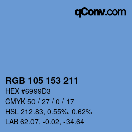 Farbcode: RGB 105 153 211 | qconv.com