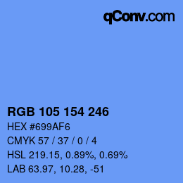 Color code: RGB 105 154 246 | qconv.com