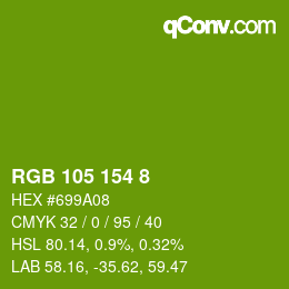 Color code: RGB 105 154 8 | qconv.com