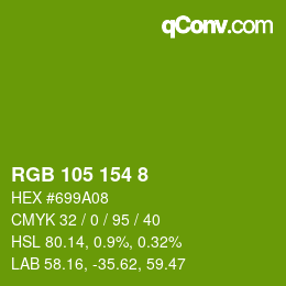 Color code: RGB 105 154 8 | qconv.com