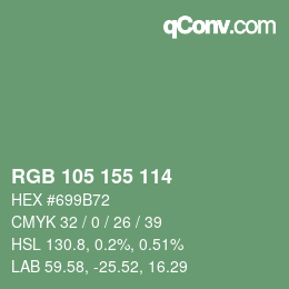 Código de color: RGB 105 155 114 | qconv.com