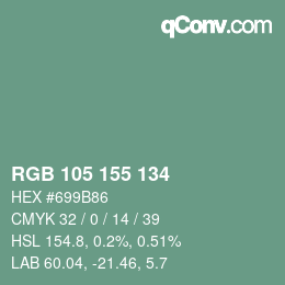 Farbcode: RGB 105 155 134 | qconv.com