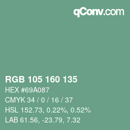 カラーコード: RGB 105 160 135 | qconv.com