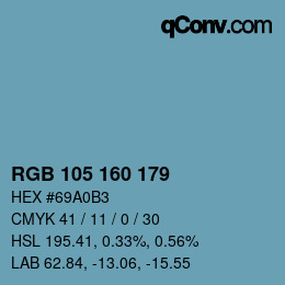 Color code: RGB 105 160 179 | qconv.com
