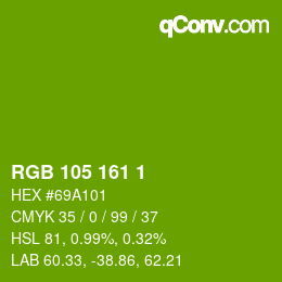 カラーコード: RGB 105 161 1 | qconv.com