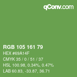 Farbcode: RGB 105 161 79 | qconv.com