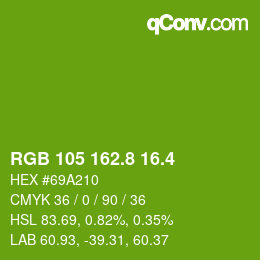 カラーコード: RGB 105 162.8 16.4 | qconv.com