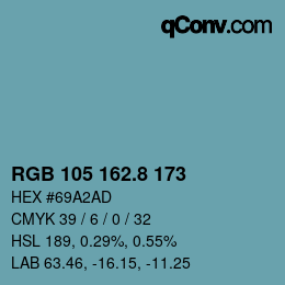 Color code: RGB 105 162.8 173 | qconv.com