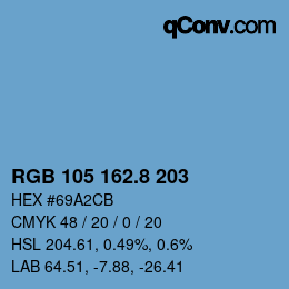 Color code: RGB 105 162.8 203 | qconv.com