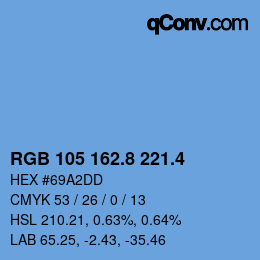 カラーコード: RGB 105 162.8 221.4 | qconv.com