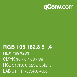 カラーコード: RGB 105 162.8 51.4 | qconv.com