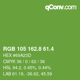 カラーコード: RGB 105 162.8 61.4 | qconv.com