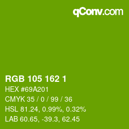 Color code: RGB 105 162 1 | qconv.com