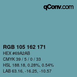 Color code: RGB 105 162 171 | qconv.com