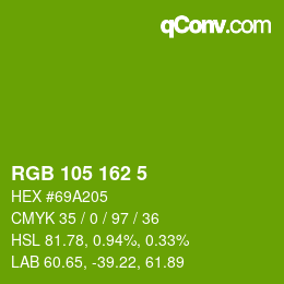 Color code: RGB 105 162 5 | qconv.com