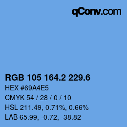 カラーコード: RGB 105 164.2 229.6 | qconv.com