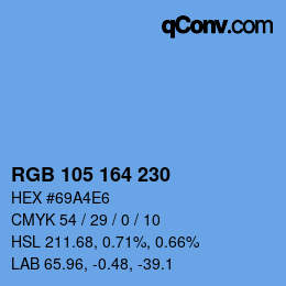 Color code: RGB 105 164 230 | qconv.com