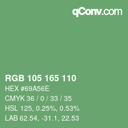 颜色代码: RGB 105 165 110 | qconv.com
