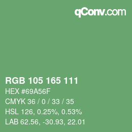 Código de color: RGB 105 165 111 | qconv.com