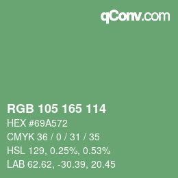 Color code: RGB 105 165 114 | qconv.com