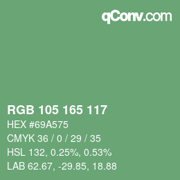 Código de color: RGB 105 165 117 | qconv.com
