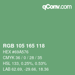 Farbcode: RGB 105 165 118 | qconv.com