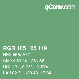 Farbcode: RGB 105 165 119 | qconv.com