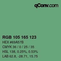 Farbcode: RGB 105 165 123 | qconv.com