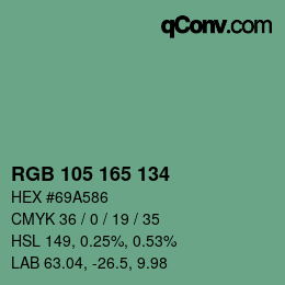 Farbcode: RGB 105 165 134 | qconv.com