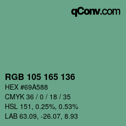 Farbcode: RGB 105 165 136 | qconv.com
