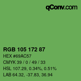 颜色代码: RGB 105 172 87 | qconv.com