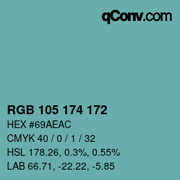 Color code: RGB 105 174 172 | qconv.com