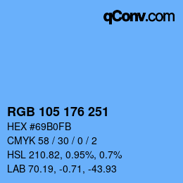 Color code: RGB 105 176 251 | qconv.com