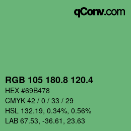 カラーコード: RGB 105 180.8 120.4 | qconv.com