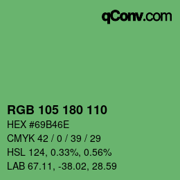 Código de color: RGB 105 180 110 | qconv.com