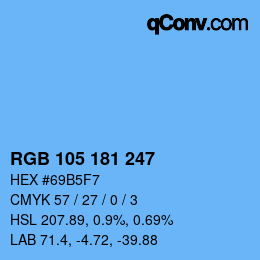 Color code: RGB 105 181 247 | qconv.com