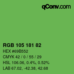 カラーコード: RGB 105 181 82 | qconv.com