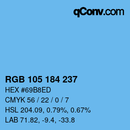 Color code: RGB 105 184 237 | qconv.com