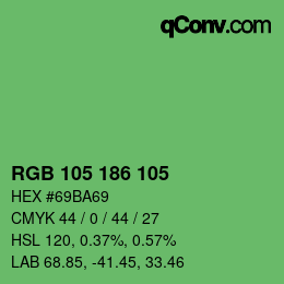 Color code: RGB 105 186 105 | qconv.com