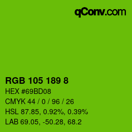 Color code: RGB 105 189 8 | qconv.com