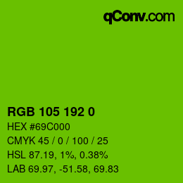 Color code: RGB 105 192 0 | qconv.com