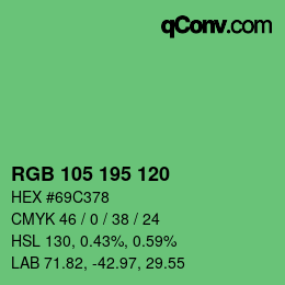 颜色代码: RGB 105 195 120 | qconv.com