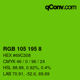 Color code: RGB 105 195 8 | qconv.com