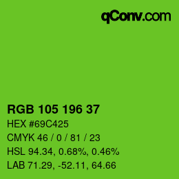 Color code: RGB 105 196 37 | qconv.com