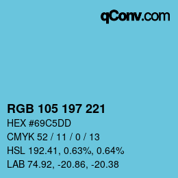 Color code: RGB 105 197 221 | qconv.com