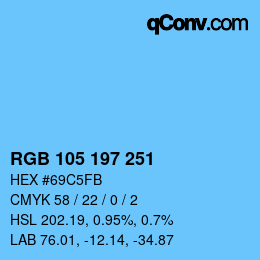 Color code: RGB 105 197 251 | qconv.com