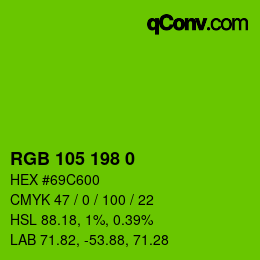 Color code: RGB 105 198 0 | qconv.com