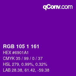 カラーコード: RGB 105 1 161 | qconv.com